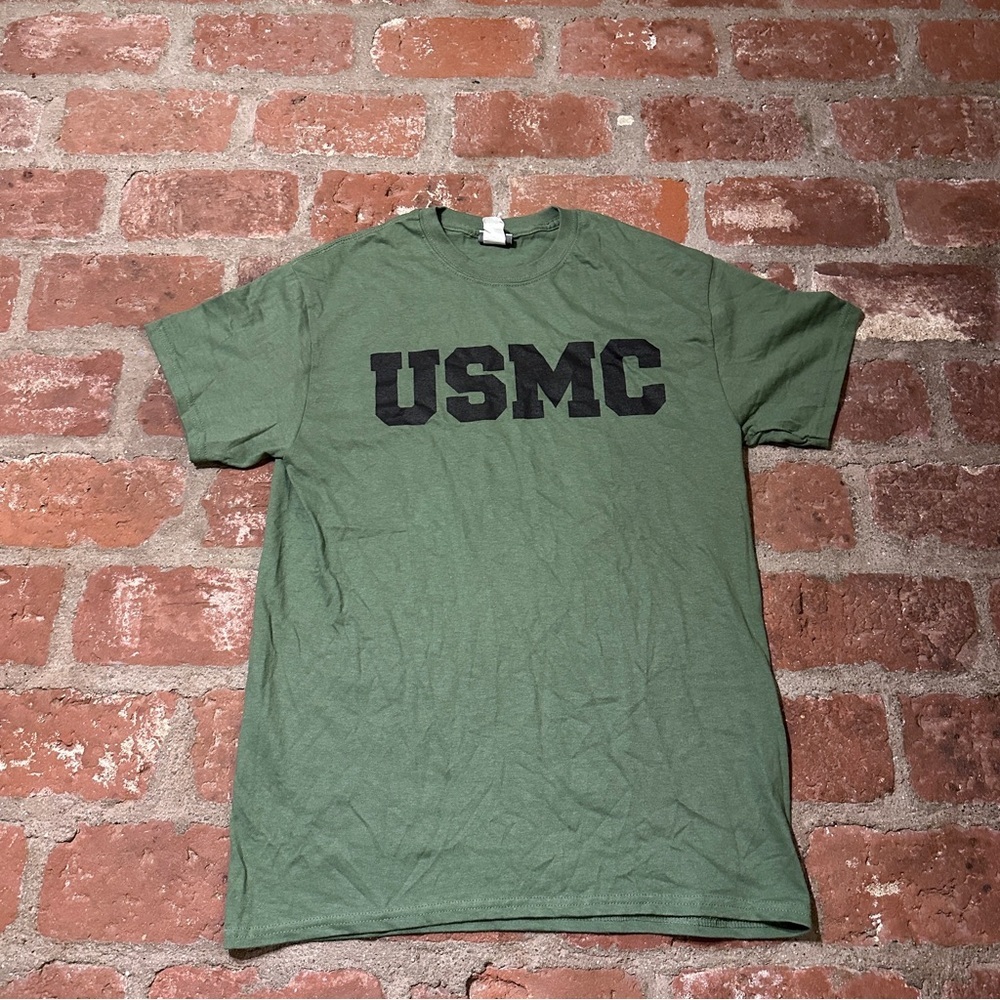 USMC MarineCorps Classic Olive Green TShirt Medium Cotton MV Sport short sleeve